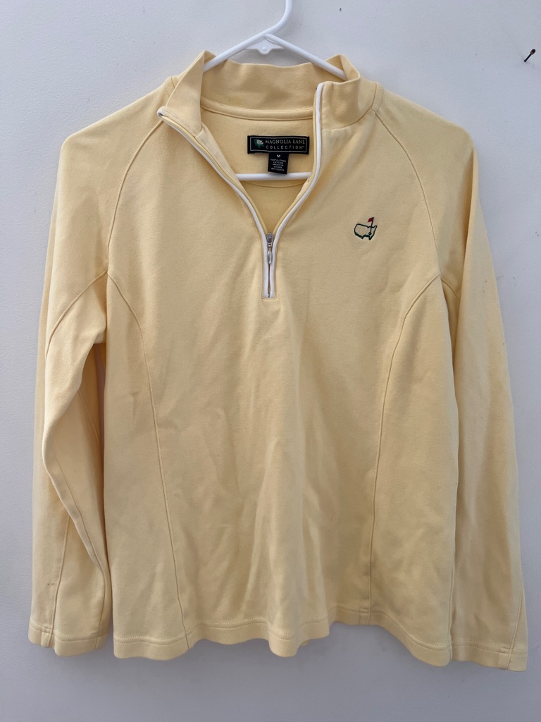 The Master Magnolia Lane 100% Pima Cotton 1/4 Zip Yellow Pullover Golf Preppy